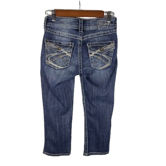 Silver Jeans Womens Suki Surplus Low Rise Capri Jeans Sz 26 Western Festival Y2K - Picture 8 of 14